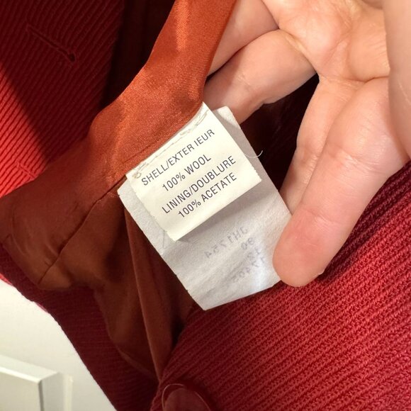 Vintage Conrad C Button Front Blazer Jacket Red Sz 12 Long Sleeve Career Office - Picture 5 of 7